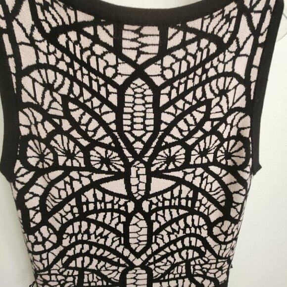 CARMEN MARC VALVO | Dress Jersey Knit black beige sz S - Picture 3 of 4